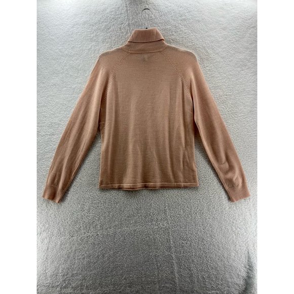 Ann Taylor Womens Pullover Sweater Pink 100% Wool Long Sleeve Turtleneck L - Picture 2 of 7